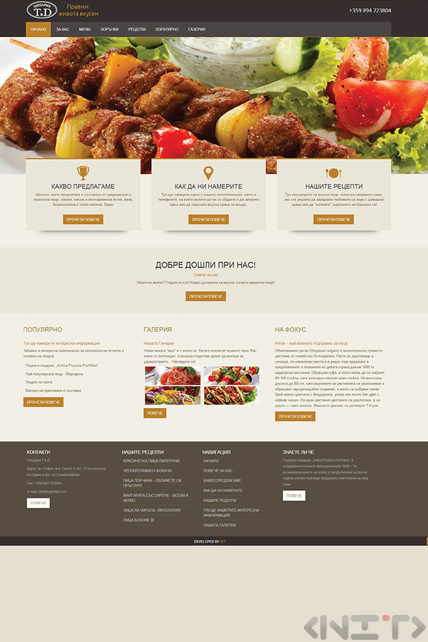 Website development for Pizzeria T&D by NIT-New Internet Technologies Ltd_1