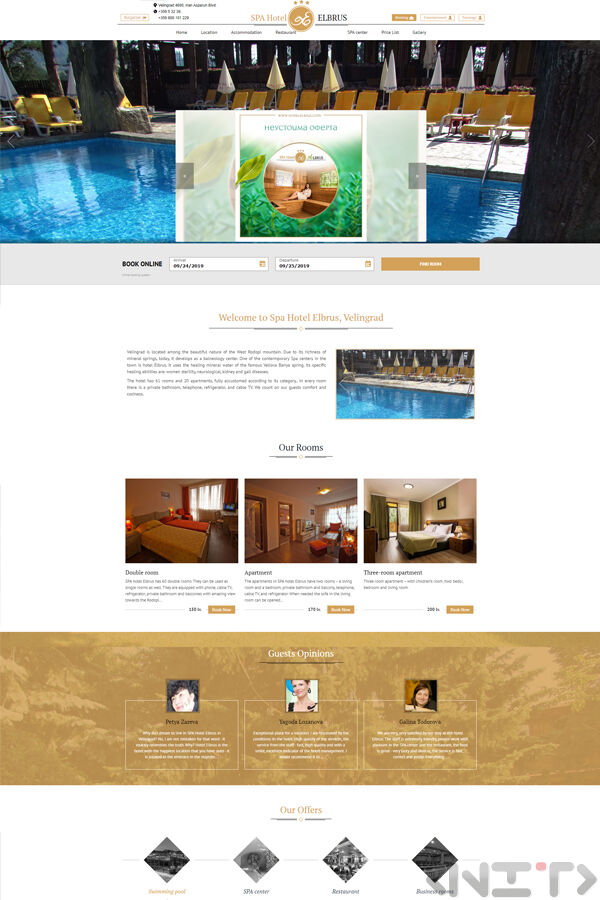 Website development for Elbrus Hotel by NIT - New Internet Technologies Ltd.