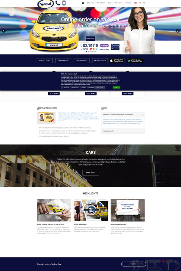 Website development for Yellow Taxi by NIT-New Internet Technologies Ltd_1