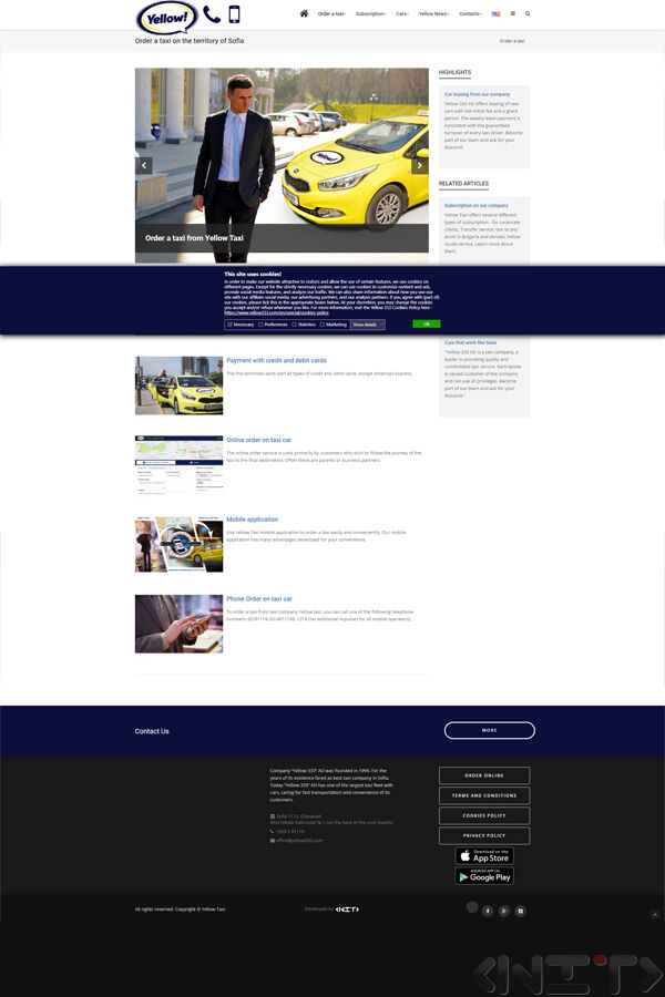 Website development for Yellow Taxi by NIT-New Internet Technologies Ltd_1